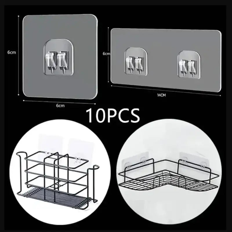 Easy Peasy Wall Storage Hanger and Transparent Self Adhesive Hook Set