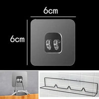 10pcs Transparent Self-Adhesive Hook Hanger Wall Storage Rack Fixing Patch Strong No-Punch Snaps For Kitchen Bathroom