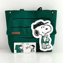 Green Snoopy tote bag.