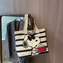 Striped Snoopy tote bag.
