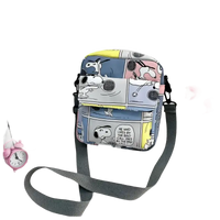 Snoopy comic-themed crossbody bag.