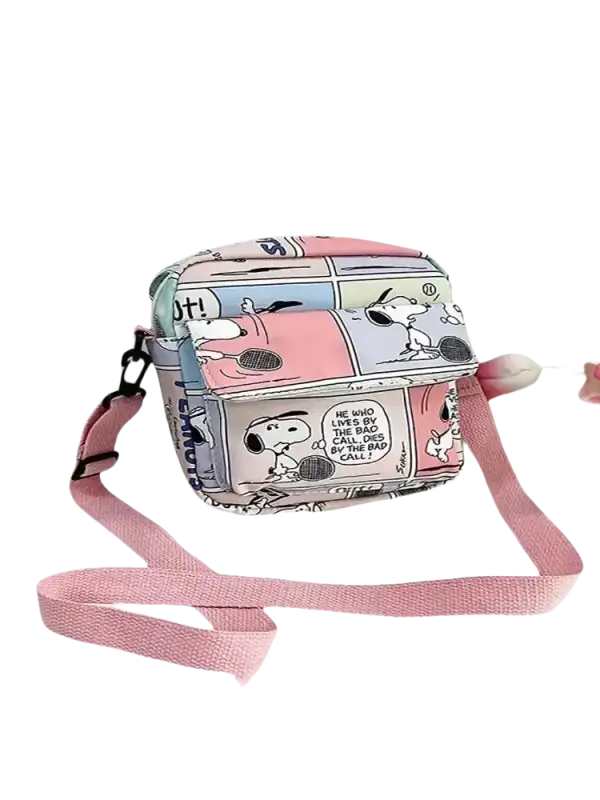 Snoopy comic strip crossbody bag.