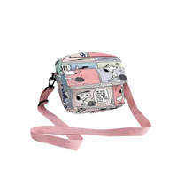 Snoopy comic-themed crossbody bag.