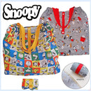 Snoopy-themed reusable shopping bags.