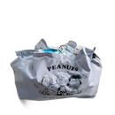 Gray Peanuts character tote bag.