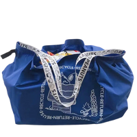 Blue reusable shopping bag with Snoopy print.