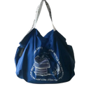 Blue reusable shopping bag.