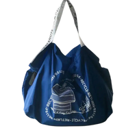 Blue reusable shopping bag.