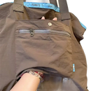 Brown nylon tote bag.