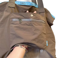 Brown nylon tote bag.