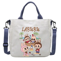 Canvas tote bag with cartoon characters.