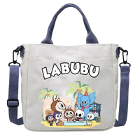 Cartoon-themed canvas tote bag.