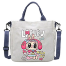 Cartoon-themed canvas tote bag.
