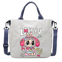 Cartoon-themed canvas tote bag.