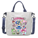 Cartoon-themed canvas tote bag.