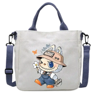 Canvas tote bag with cartoon rabbit.