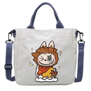 Canvas tote bag with cartoon lion.