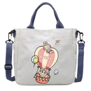Canvas tote bag with cartoon rabbit design.