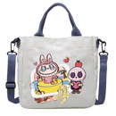 Canvas tote bag with cartoon characters.
