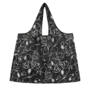 Black Snoopy-patterned tote bag.