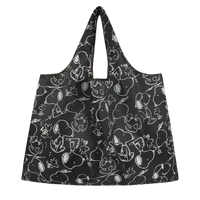 Black Snoopy-patterned tote bag.