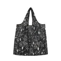 Black Snoopy-patterned tote bag.
