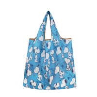 Blue Snoopy-patterned tote bag.