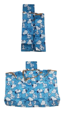 Blue Snoopy-patterned foldable shopping bag.