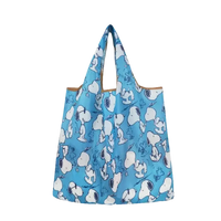 Blue Snoopy-patterned tote bag.