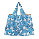 Blue Snoopy-patterned tote bag.