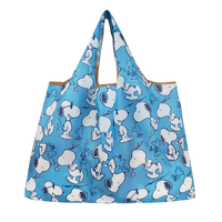 Blue Snoopy-patterned tote bag.