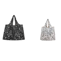 Foldable shopping bags with dimensions.