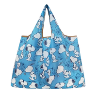 Blue Snoopy patterned tote bag.