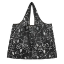 Black Snoopy-patterned tote bag.