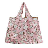 Pink Snoopy-patterned tote bag.
