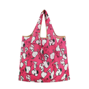 Pink Snoopy-patterned tote bag.