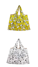 Snoopy-themed reusable shopping bags.
