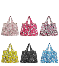 Snoopy-themed reusable shopping bags.