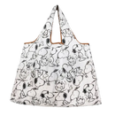 White tote bag with Snoopy pattern.