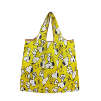Yellow Snoopy-patterned tote bag.
