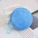 Round blue plush coin purse.