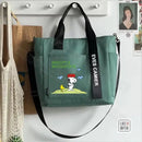 Green Snoopy tote bag.