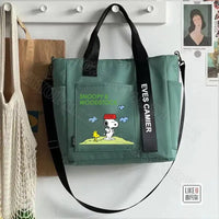 Green Snoopy tote bag.