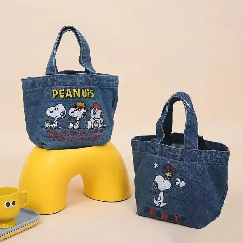 Cute Cartoon Snoopy Denim Handbags Kawaii Snoopy