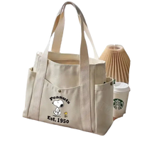 Black canvas tote bag.