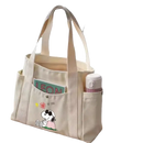 Canvas tote bag with Snoopy design.
