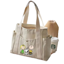 Canvas tote bag with cartoon characters.
