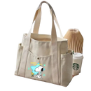 Canvas tote bag with Snoopy design.