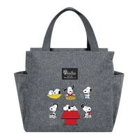 Gray Snoopy-themed tote bag.