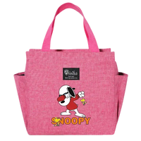 Pink Snoopy tote bag.